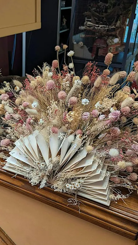 Dried Flower Book Arrangement