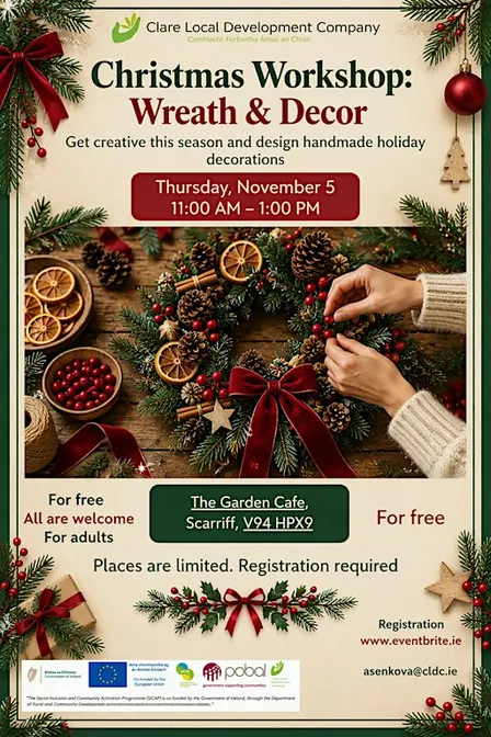 Christmas Workshop: Wreath & Décor in Scariff