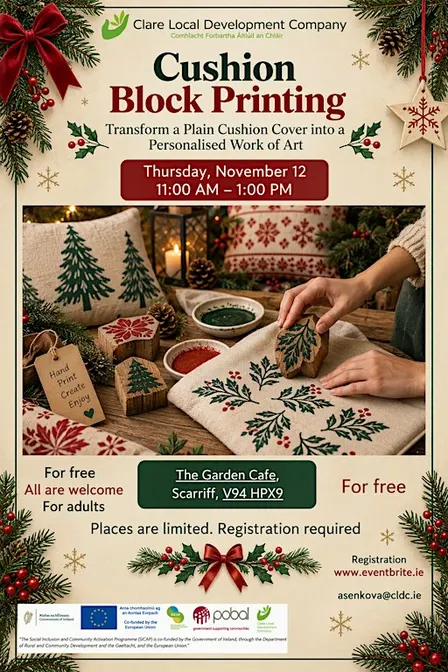 Cushion Block Printing Workshop in Scariff