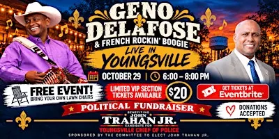 Geno Delafose Live in Youngsville | John Trahan Jr. Fundraiser