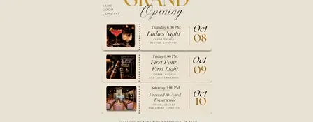 Pressed & Aged Grand Opening — Three Days, Three Experiences