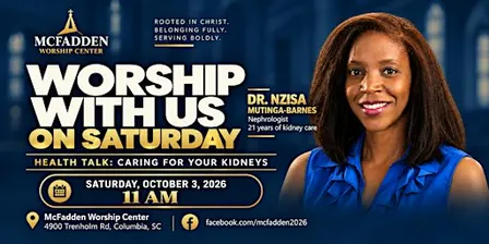 Worship With Us: Kidney Health Talk with Dr. Nzisa Mutinga-Barnes