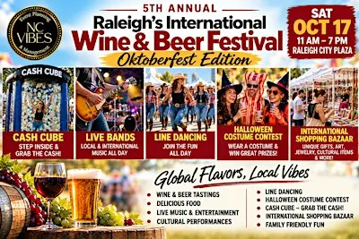 Raleigh's 5th Annual International Wine & Beer Oktoberfest! FREE Admission