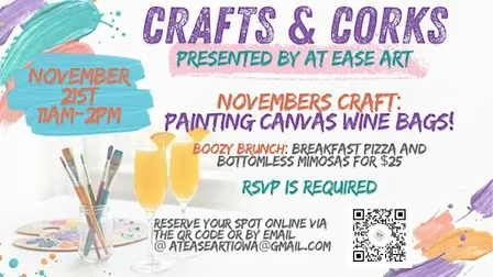 Crafts & Corks: Paint Canvas Wine Bags