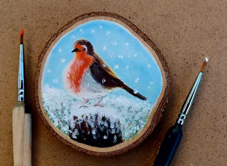 Paint a Winter Robin Workshop - beginners welcome.
