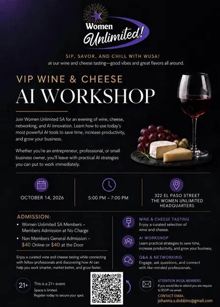 Women Unlimited Presents: AI Wine & Cheese