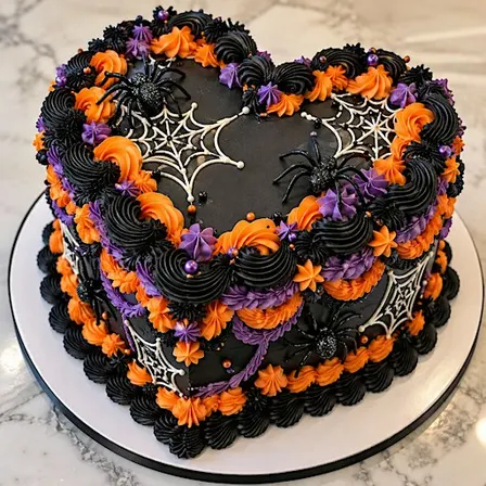 Spooky Sweetheart: Vintage Halloween Heart Cake Decorating & Mocktails!