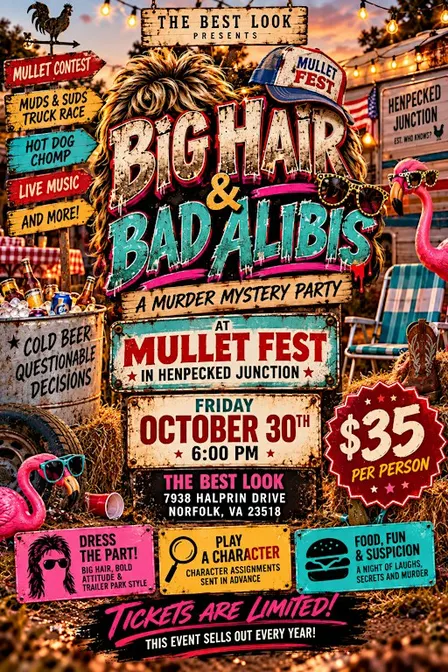 Big Hair & Bad Alibis: A Murder Mystery Party