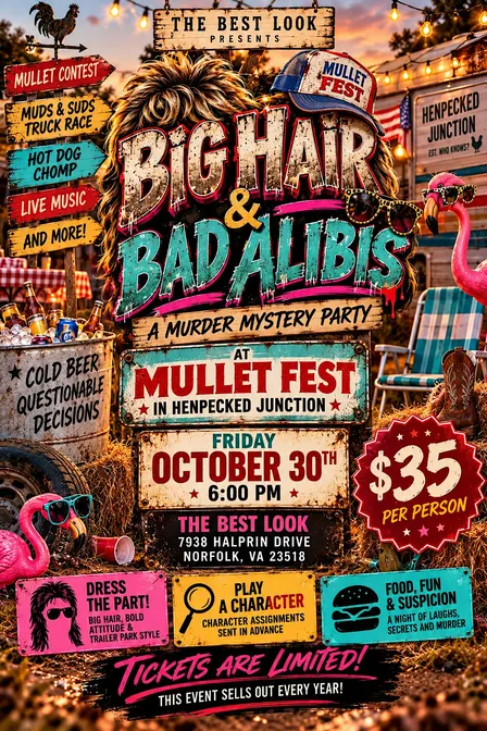 Big Hair & Bad Alibis: A Murder Mystery Party