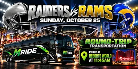 Las Vegas Raiders vs LA Rams ROUNDTRIP SHUTTLE FROM RESORTS WORLD