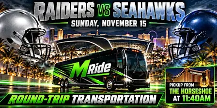 Las Vegas Raiders vs. Seattle Seahawks ROUNDTRIP SHUTTLE FROM HORSESHOE