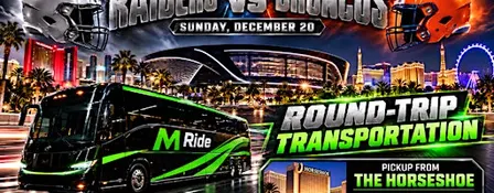 Las Vegas Raiders vs. Denver Broncos ROUNDTRIP SHUTTLE FROM HORSESHOE