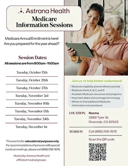 Medicare Information Sessions - Riverside (Norms Restaurant)