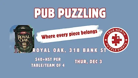 Pub Puzzling, Royal Oak, Bank St - Dec 3, 2026