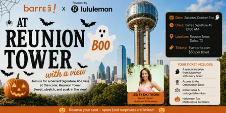 barre3 Signature Class at Reunion Tower & lululemon Swag Bag