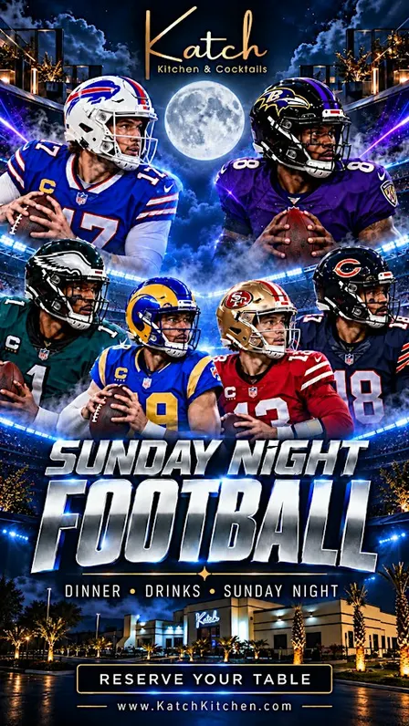 Sunday Night Football Watch Party at Katch Kitchen & Cocktails