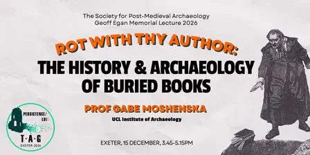 The Geoff Egan Memorial Lecture 2026 by Prof Gabe Moshenska - hybrid