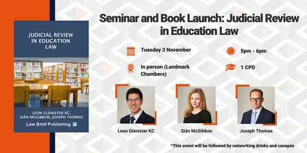 Seminar and Book Launch: Judicial Review in Education Law
