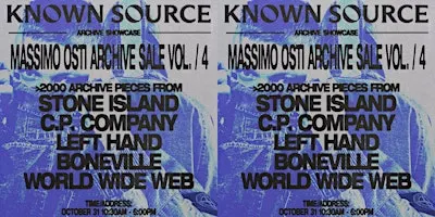 Stone Island & C.P. Company Archive Sale · Massimo Osti Showcase Vol IV