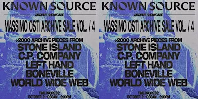 Stone Island & C.P. Company Archive Sale · Massimo Osti Showcase Vol IV