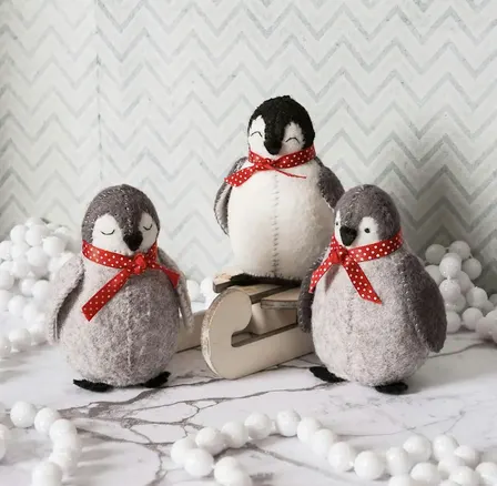 Stitch your own Christmas penguin- a hand stitching workshop