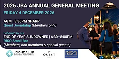 JBA AGM (Annual General Meeting) & EOY Sundowner 2026