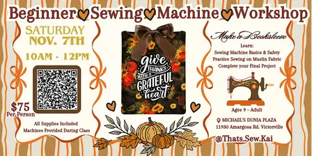 VICTORVILLE Beginner Sewing Grateful Heart Booksleeve Project