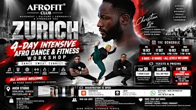 4-Day Intensive Afro Dance & Fitness Workshop Zurich | Afrofit Club