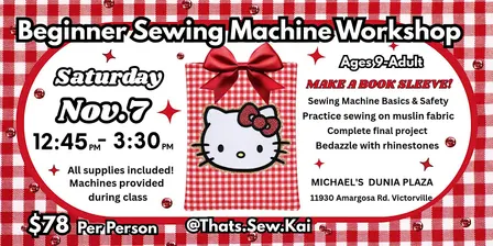 VICTORVILLE Beginner Sewing Machine Workshop HK Booksleeve