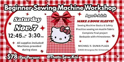 VICTORVILLE Beginner Sewing Machine Workshop HK Booksleeve