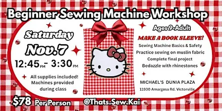 VICTORVILLE Beginner Sewing Machine Workshop HK Booksleeve