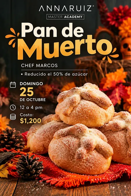 Pan de Muerto reducido en 50% de azúcar  by Chef Marcos Valadez en ARS