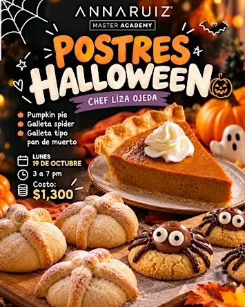 Postres de Halloween con la Chef Liza Ojeda en Anna Ruíz Academy