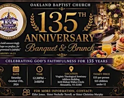 Oakland Baptist Church 135th Anniversary Banquet & Brunch
