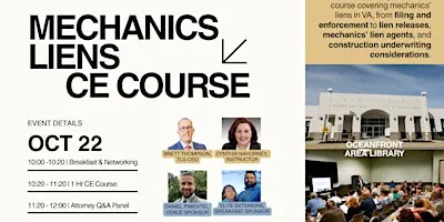 Mechanics’ Liens in Virginia | 1-Hour CE Course + Attorney Q&A