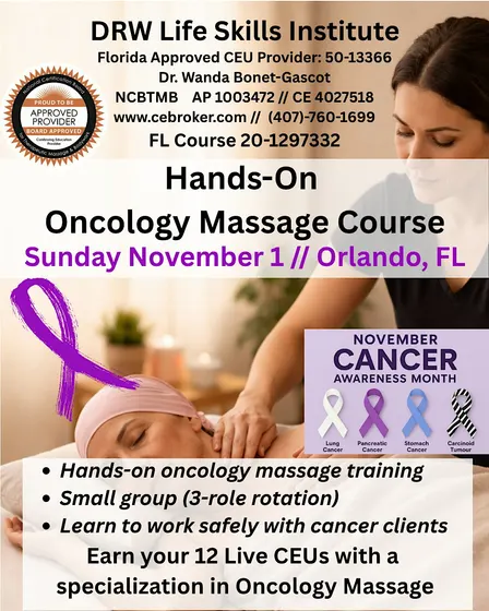 Oncology Massage for LMTs / 12 Live CEUs / Hands-On VIP Experience