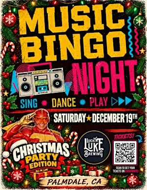 Christmas Party Edition Music Bingo Night @ Lucky Luke Brewing Palmdale