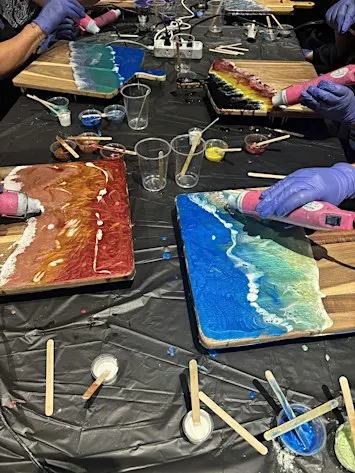 Resin Wave Board Class at CraftRoots Brewing