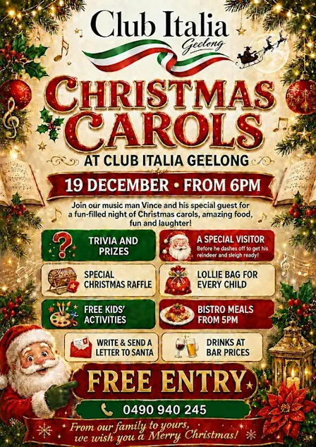 CHRISTMAS CAROLS @ CLUB ITALIA