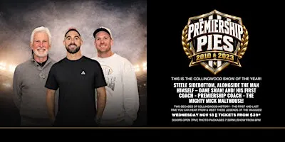 Premiership Pies Sidebottom, Malthouse & Swanny at Shoppingtown Hotel!