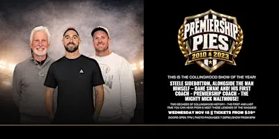 Premiership Pies Sidebottom, Malthouse & Swanny at Shoppingtown Hotel!