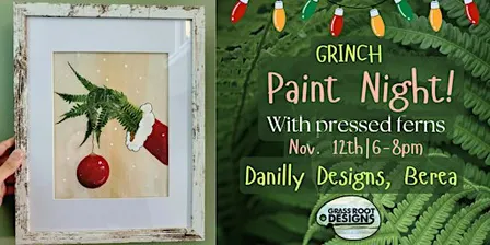 Framed Pressed Fern Grinch Hand | Danilly Designs