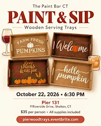 Fall Wooden Tray Paint & Sip at Pier 131