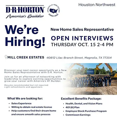 Sales Representative Hiring Event - D.R. Horton Houston Northwest