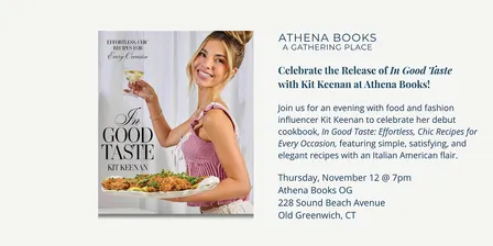 Celebrate the Release of "In Good Taste" with Kit Keenan at Athena Books!