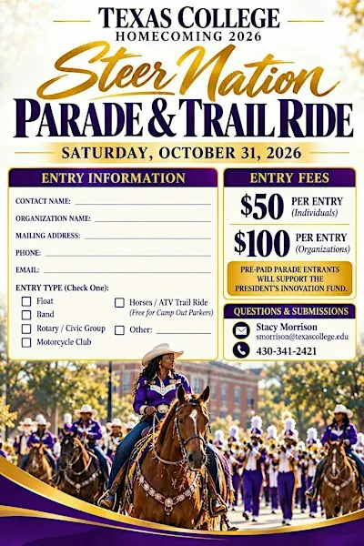 Texas College 2026 Homecoming Parade & Trail Ride