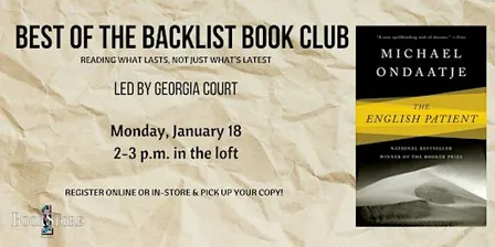 Best of the Backlist Book Club: "The English Patient" by Michael Ondaatje