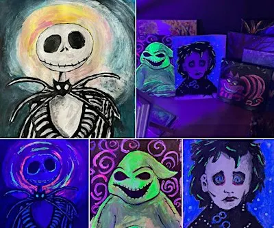 SPOOKY BLACKLIGHT Paint and Sip!