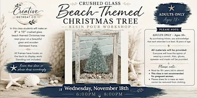 Crushed Glass  Beach-Themed Christmas Tree Resin Pour Workshop w/Amanda