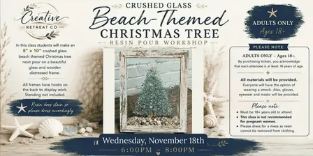 Crushed Glass Beach-Themed Christmas Tree Resin Pour Workshop w/Amanda